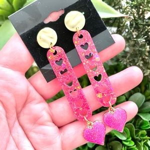 Acrylic Heart Valentine’s Day Earrings